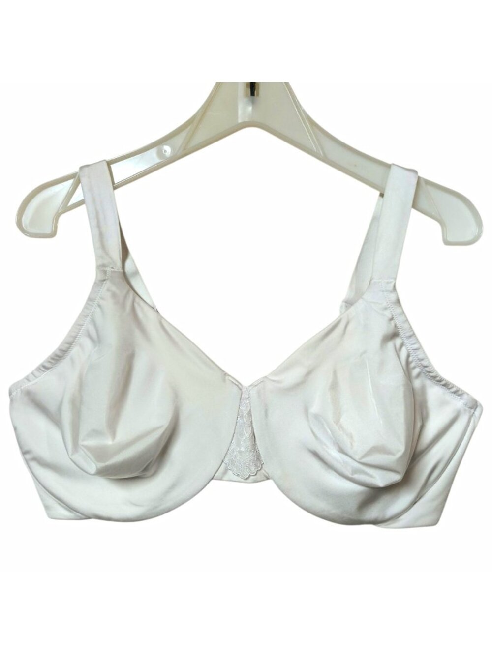 Olga 35128 Women’s 42DD White Underwire Full Coverage Bra Unlined Lace Detail